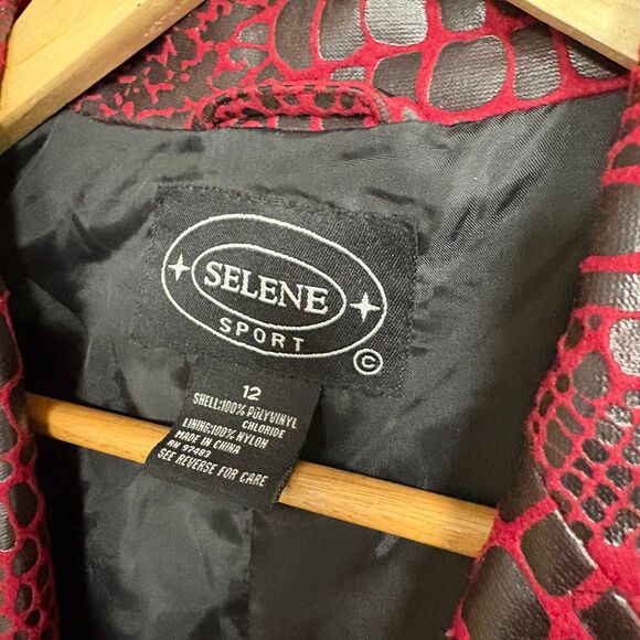 Selene Sport Red And Black Snakeskin Print Jacket And Pants Size 12 - Picture 9 of 10